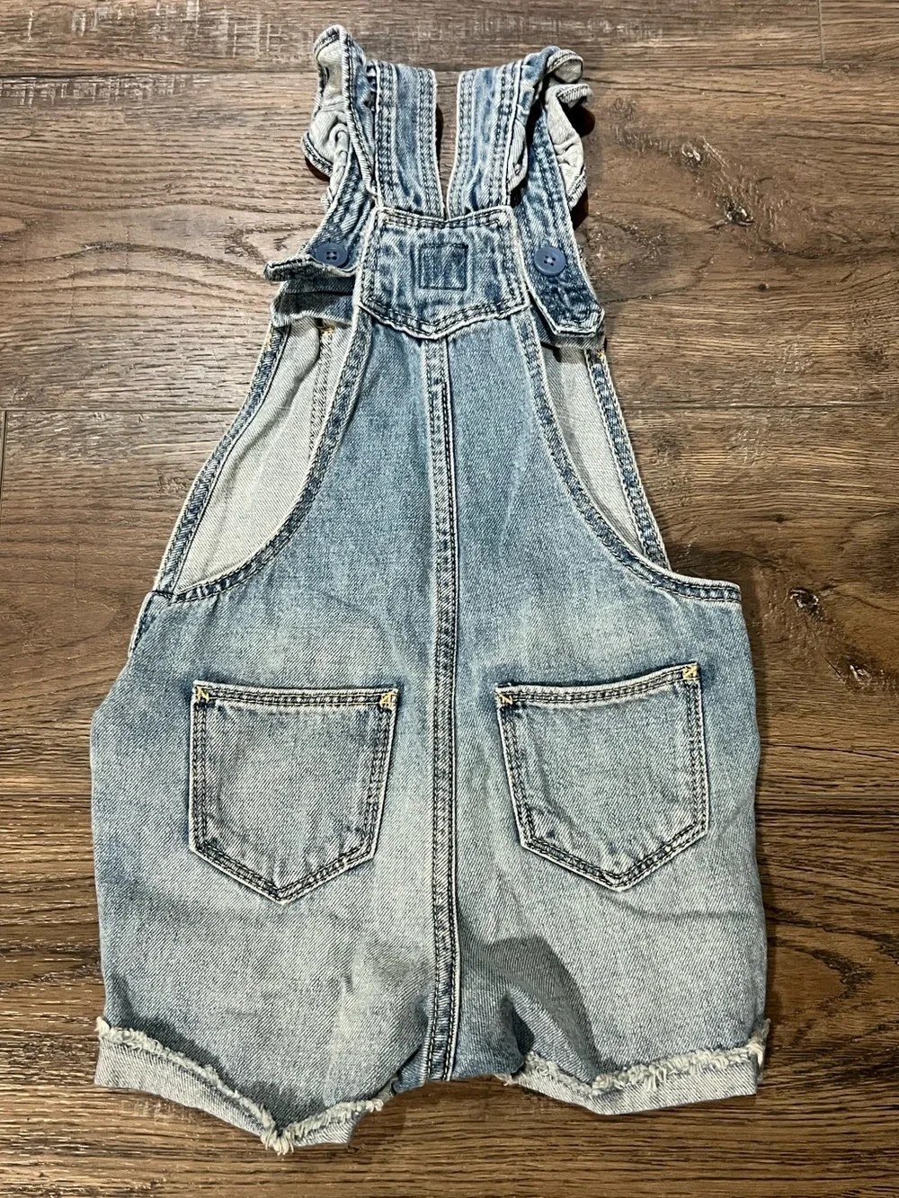 GAP Denim Shortalls with Heart Patch - Light Blue